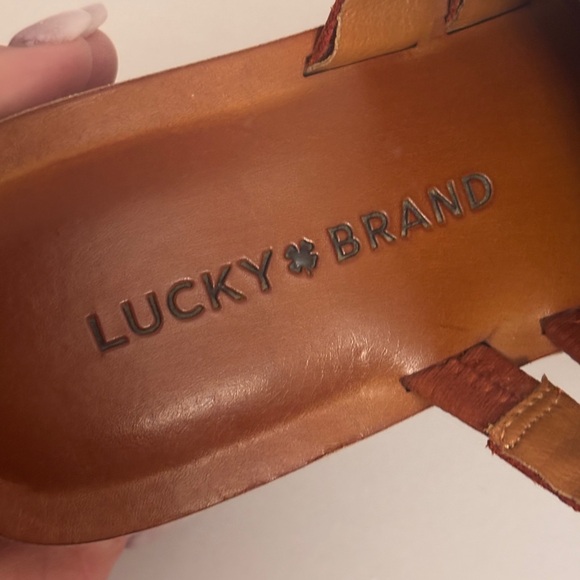 Lucky Brand Women's Brown Multi-Strap Platform Mules size 6.5 - Picture 5 of 7